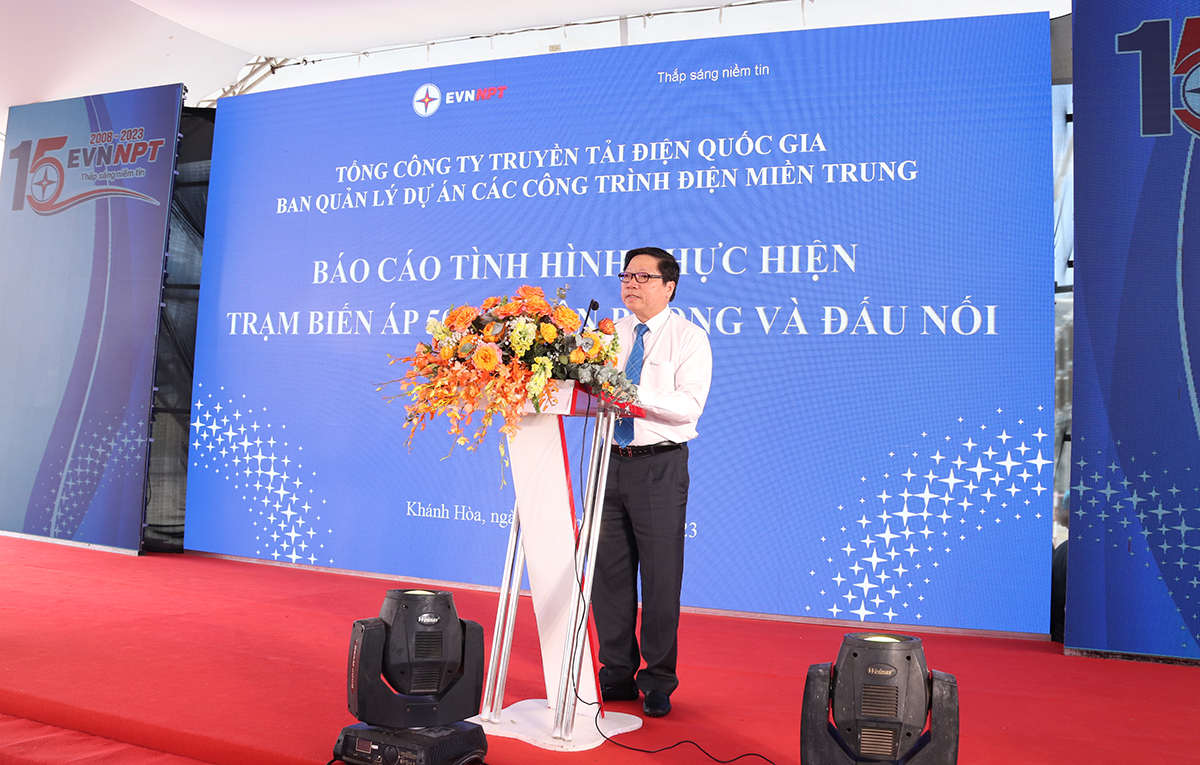 Ông Nguyễn Đức Tuyển – Giám đốc CPMB báo cáo tại buổi lễ.