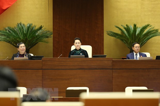 Chủ tịch Quốc hội Nguyễn Thị Kim Ngân và các Phó Chủ tịch Quốc hội tại phiên họp chiều 30/3