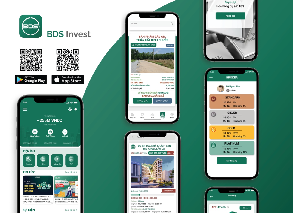 Ứng dụng BDS Invest dễ dàng tải về trên cửa hàng ứng dụng của Apple và Google 