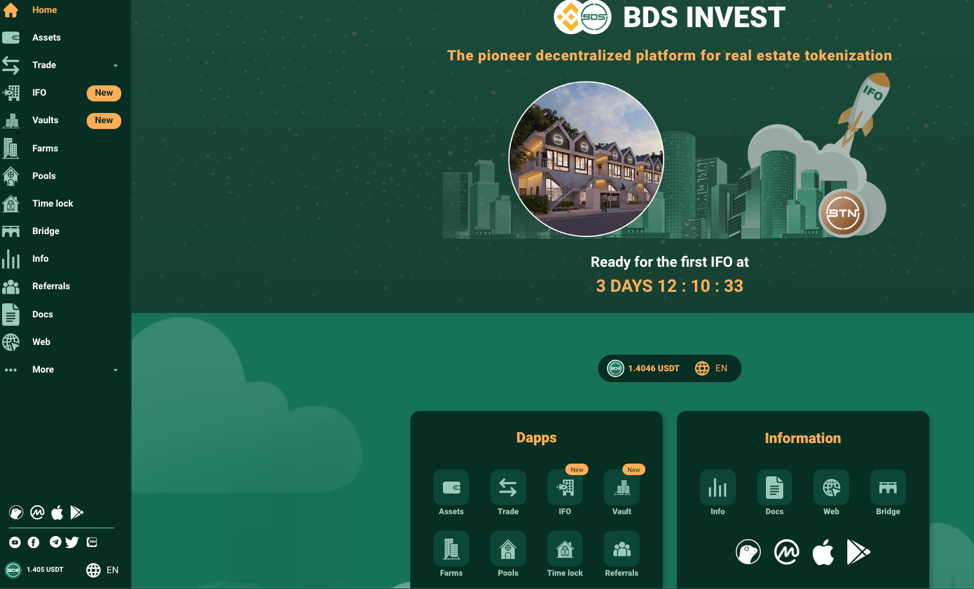 Website ứng dụng blockchain BDS Invest ( https://bsc.bigbds.io)