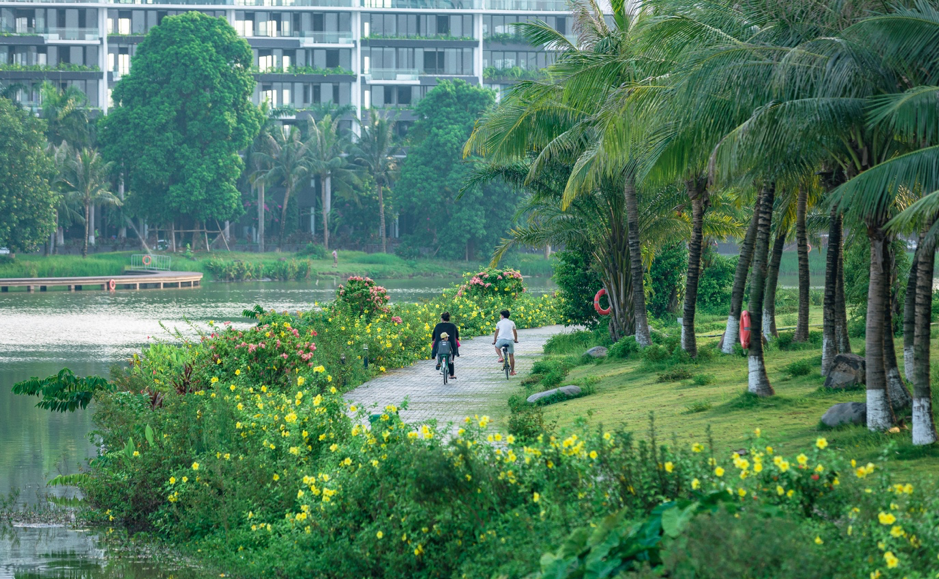 Không gian thanh bình tại Ecopark trong mùa dịch