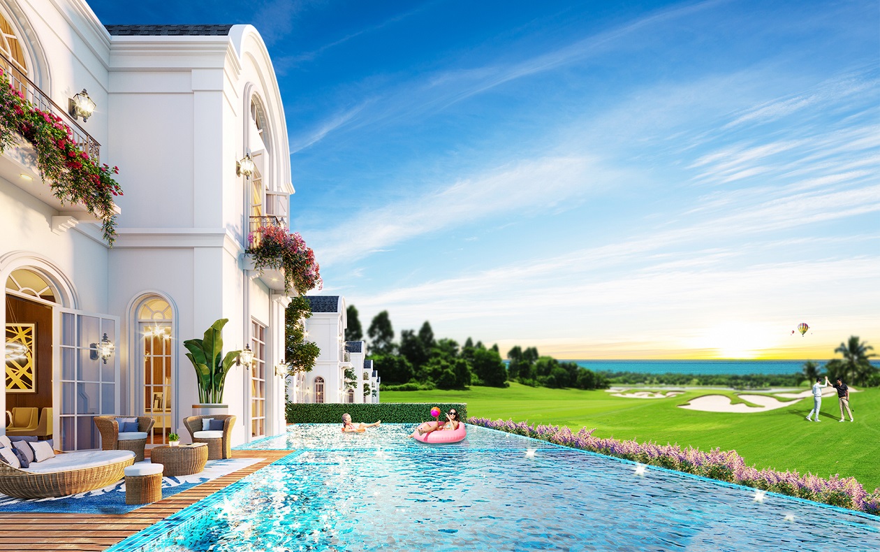 PGA Golf Villas tại NovaWorld Phan Thiet được đánh giá cao bởi phong cách thiết kế phóng khoáng, sang trọng và hiện đại. Ảnh phối cảnh: Novaland