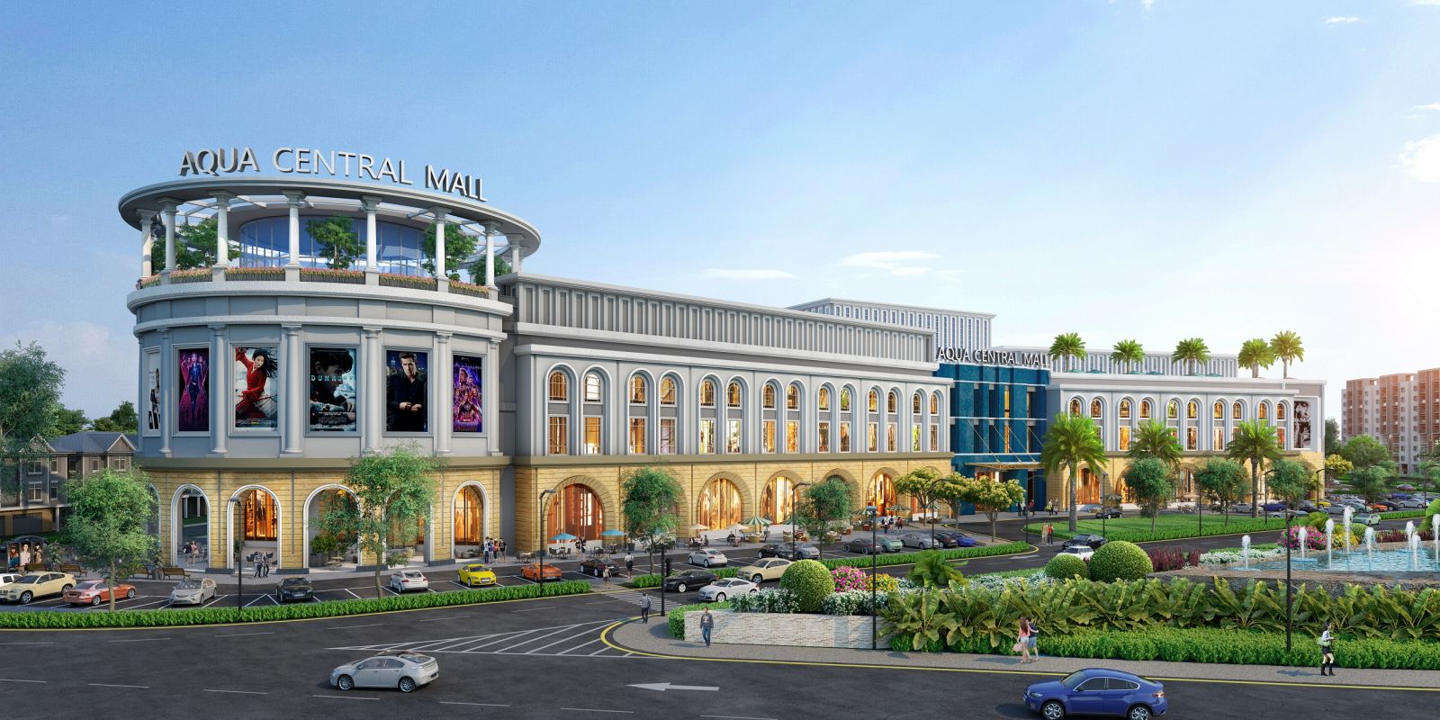Trung tâm thương mại Aqua Central Mall dự kiến sẽ đưa vào vận hành giai đoạn 1 trong năm 2022 với các mảng nội thất, siêu thị, ẩm thực thời trang, mỹ phẩm, rạp chiếu phim, khu vui chơi trong nhà…  