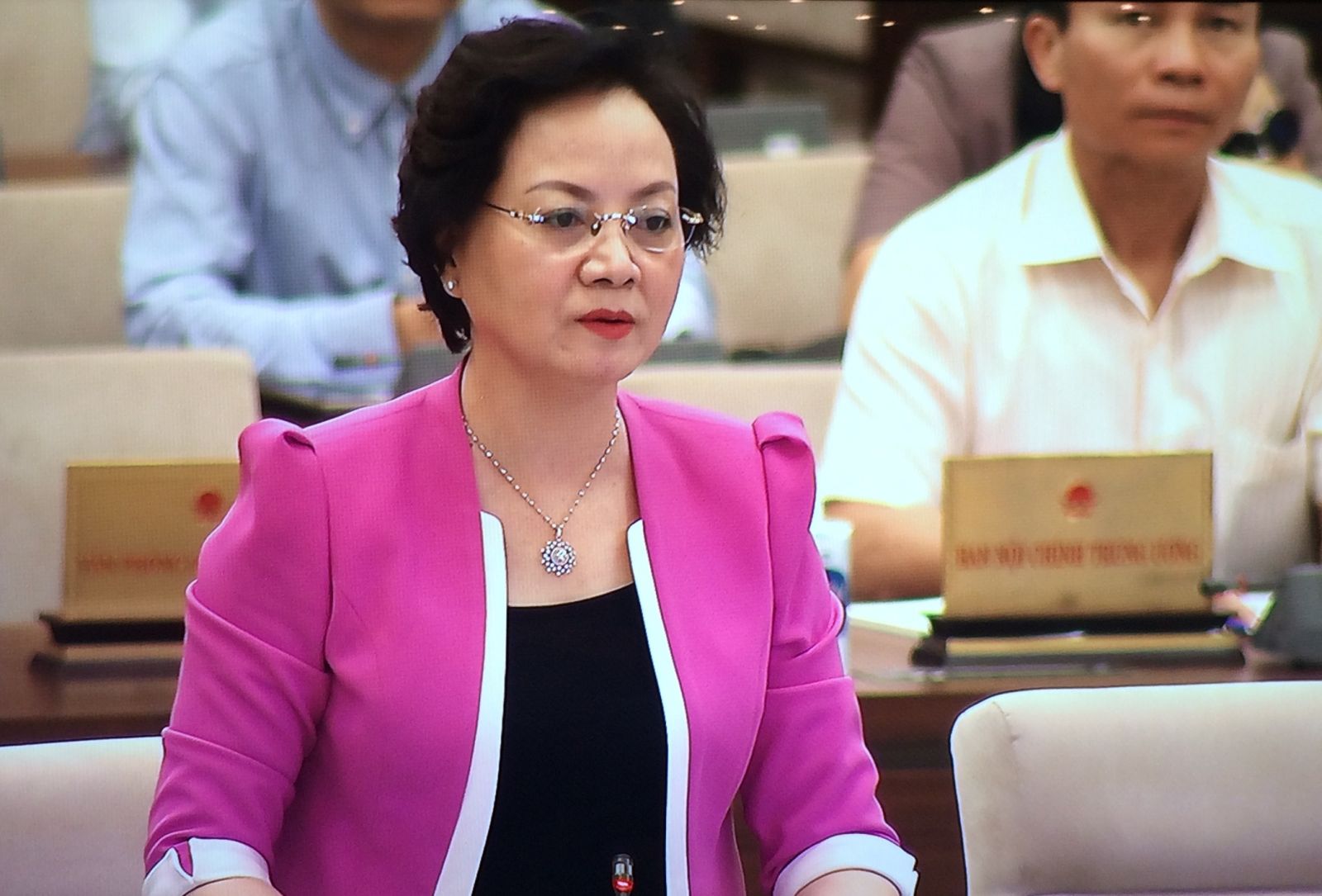 Bộ trưởng Bộ Nội vụ Phạm Thị Thanh Trà báo cáo tại phiên họp. Ảnh: VGP/Nguyễn Hoàng
