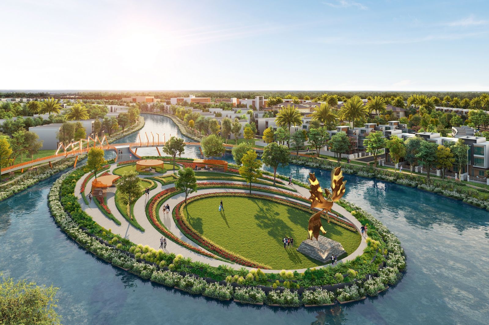 Dựu án Aqua City quy hoạch theo mô hình đô thị sinh thái thông minh dành tới hơn 70% diện tích cho mảng xanh, tiện ích nội khu
