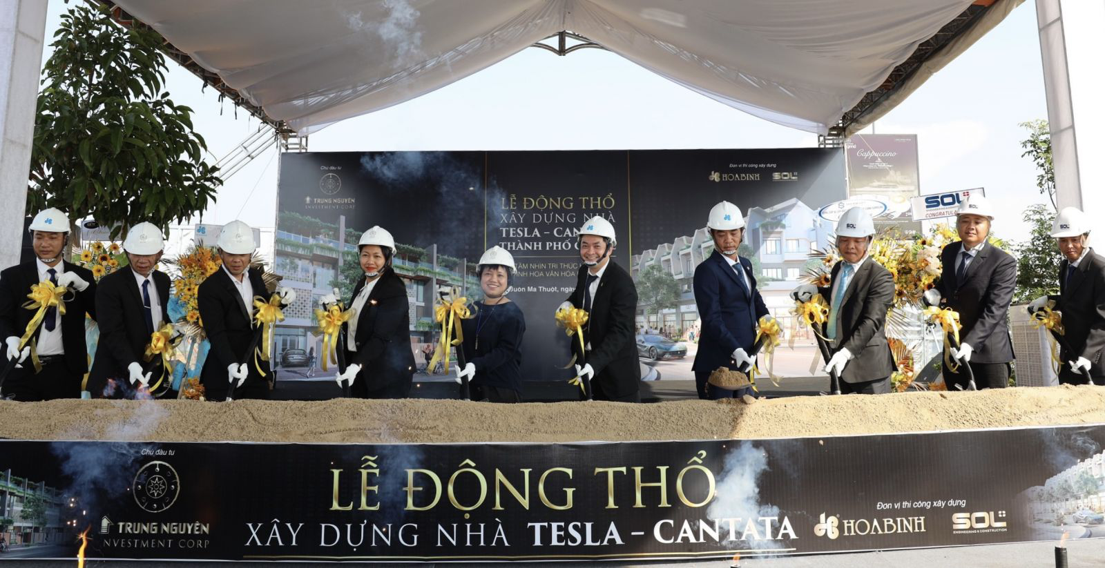 Trung Nguyên Legend và các đối tác thự hiện Lễ động thổ xây dựng nhà Tesla - Cantata