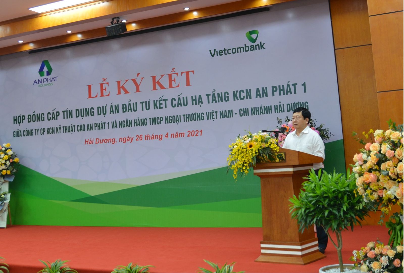 Ông Nguyễn Dương Thái – Chủ tịch UBND tỉnh Hải Dương phát biểu tại buổi lễ
