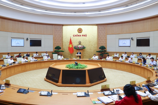 Thủ tướng Phạm Minh Chính chủ trì phiên họp Chính phủ thường kỳ tháng 4/2023 - Ảnh: VGP