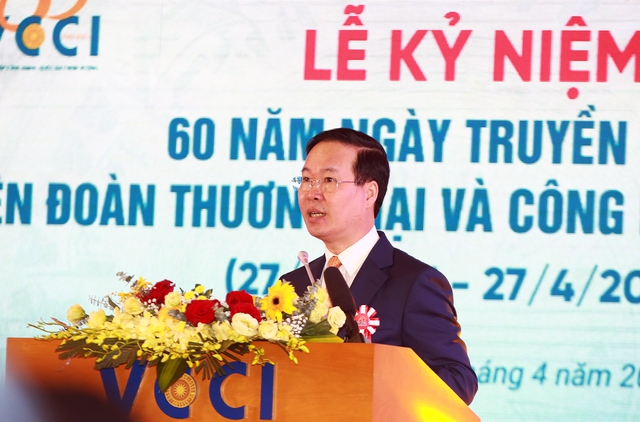 Chủ tịch nước Võ Văn Thưởng đánh giá cao VCCI đã hoàn thành mọi nhiệm vụ mà Đảng, Nhà nước giao - Ảnh VGP/Hải Minh
