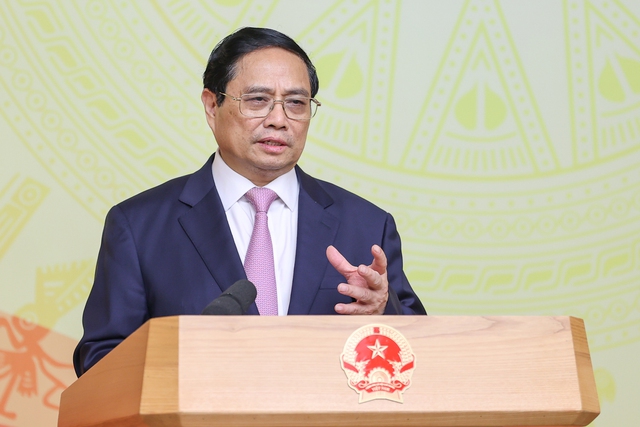 Thủ tướng Phạm Minh Chính nhấn mạnh, việc triển khai Luật Quy hoạch là nhiệm vụ chính trị quan trọng của các cấp chính quyền, dưới sự lãnh đạo, chỉ đạo của các cấp ủy - Ảnh: VGP/Nhật Bắc