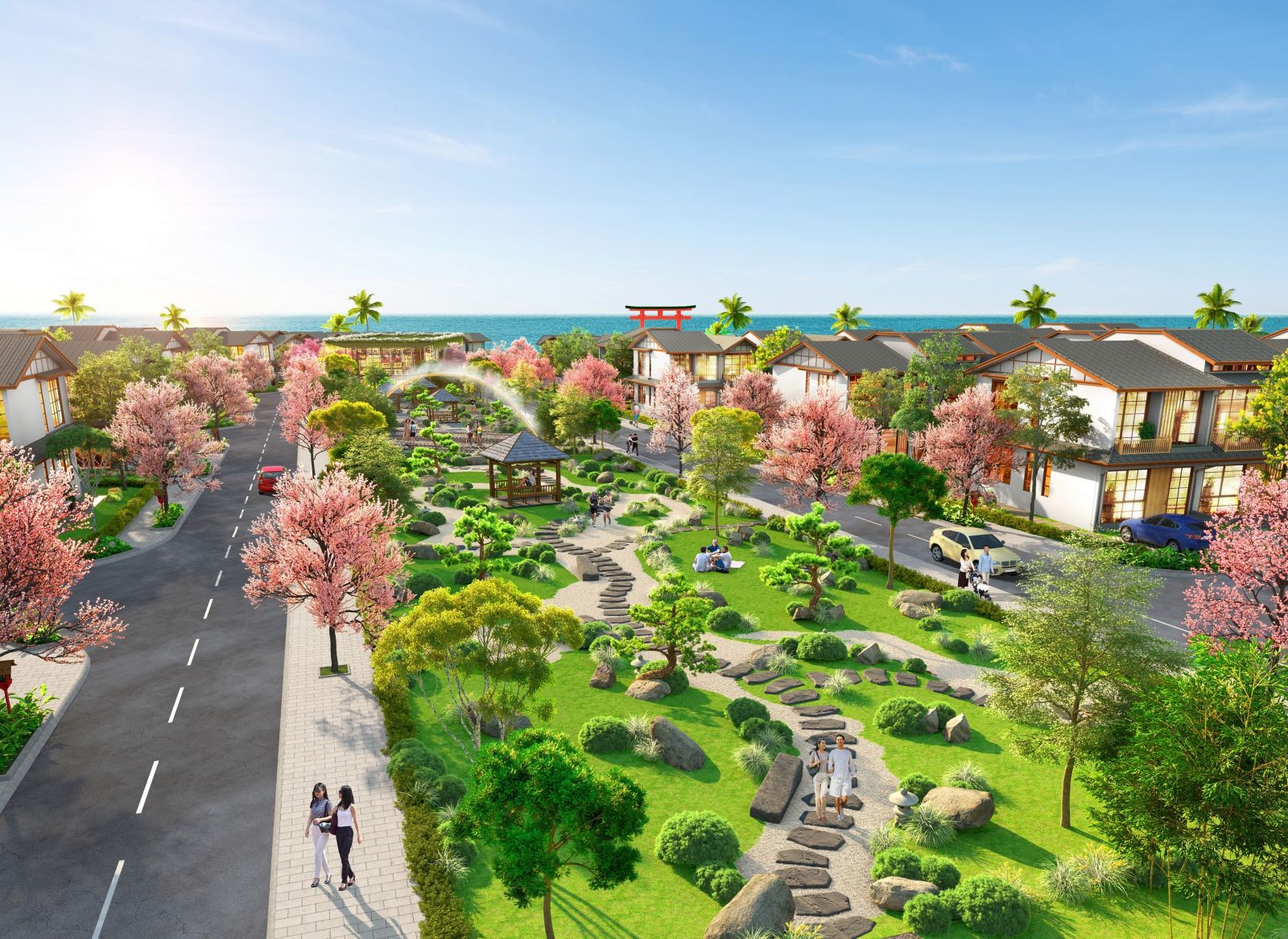 Công viên trung tâm 3000m2 đậm nét văn hóa Nhật Bả