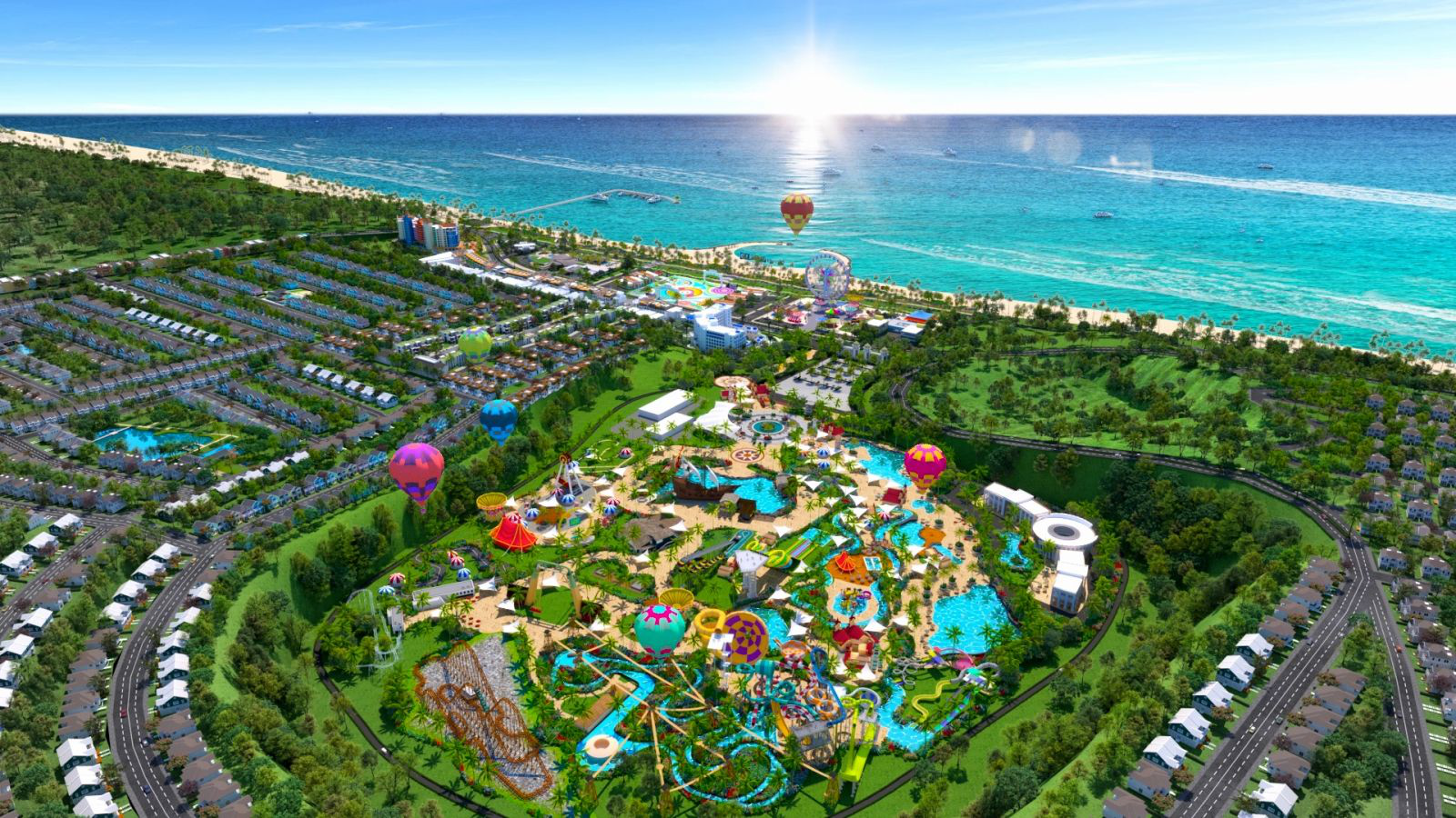 Tại NovaWorld Phan Thiet, Công viên giải trí 25ha Ocean World là một trong những công trình vui chơi giải trí trọng điểm (Hình: Phối cảnh công viên giải trí 25ha Ocean World)