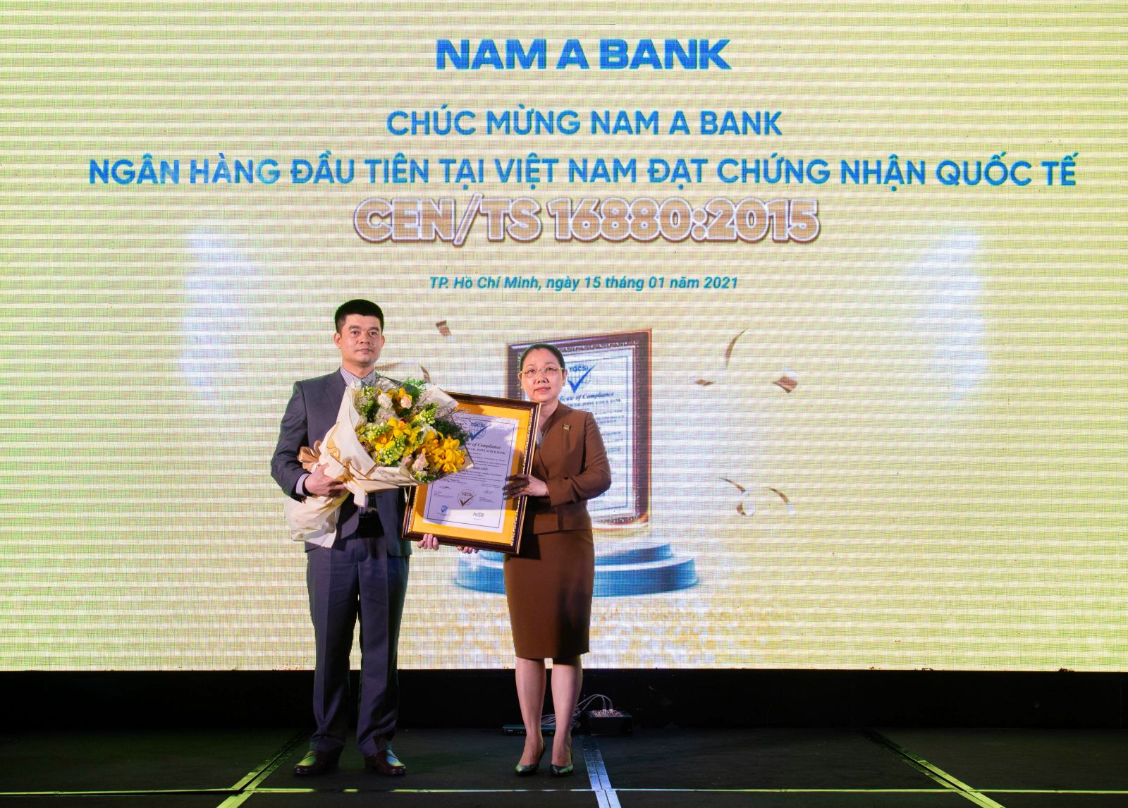 Nam A Bank nhận chứng nhận CENTS