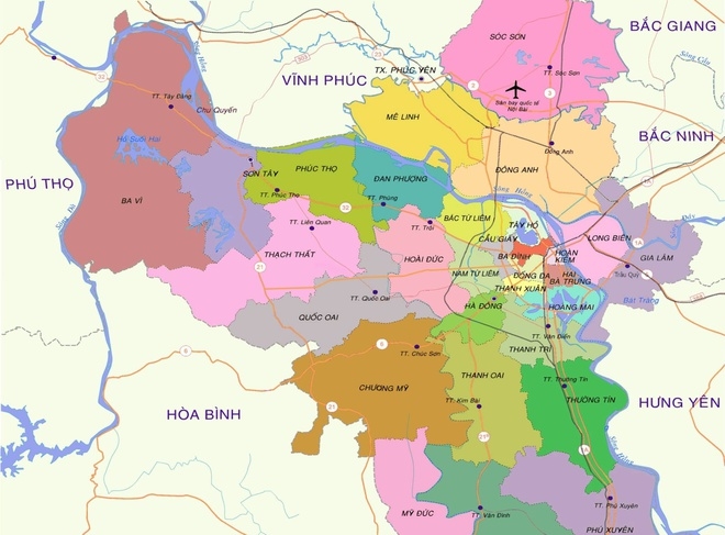 Hà Nội dự kiến có thêm 8 quận trong 10 năm tới.