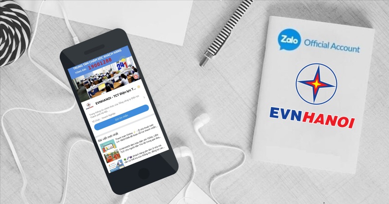 Trang EVNHANOI trên ứng dụng Zalo