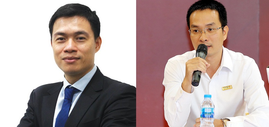 Ông Lê Đức Khánh, Giám đốc Phân tích đầu tư Công ty Chứng khoán VPS (trái) và ông Lê Ngọc Nam, Giám đốc Đầu tư và Phân tích thị trường Công ty Chứng khoán Tân Việt (TVSI).