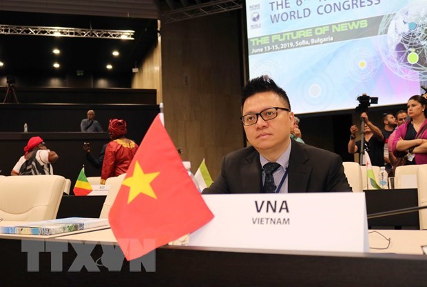 Ông Lê Quốc Minh tham dự các hoạt động tại Đại hội các Hãng thông tấn toàn thế giới (NAWC) lần thứ 6, diễn ra tại thủ đô Sofia (Bulgaria), ngày 13/6/2019. 
