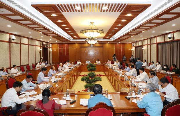 Toàn cảnh Tổng Bí thư Nguyễn Phú Trọng phát biểu kết luận cuộc họp