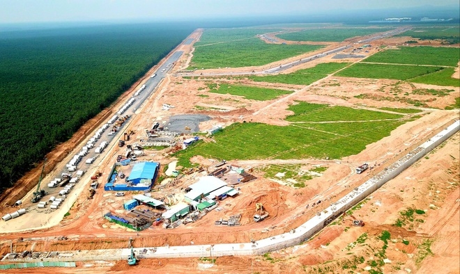 Một khu vực thi công thuộc khu vực thực hiện dự án sân bay Long Thành.