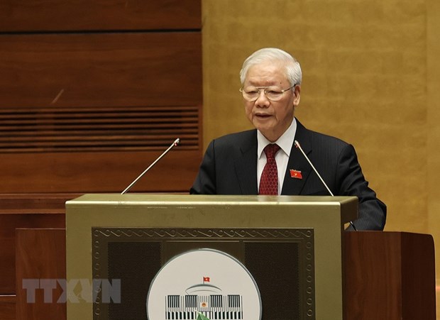 Tổng Bí thư Nguyễn Phú Trọng phát biểu tại phiên khai mạc kỳ họp thứ nhất, Quốc hội khóa XV