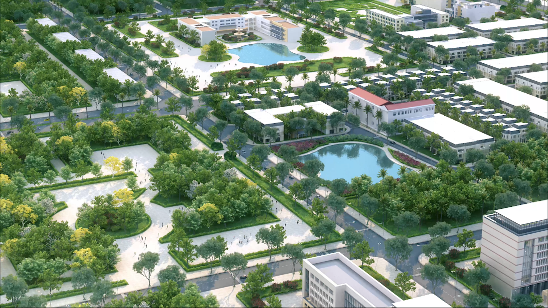 Khu hành chính mới và khu công viên trung tâm 52ha với định hướng phát triển hướng Nam tuyến đường Lê Hồng Phong