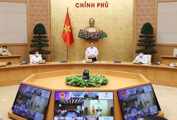 Thủ tướng Phạm Minh Chính họp với tỉnh Kiên Giang và Tiền Giang về công tác phòng, chống dịch COVID-19