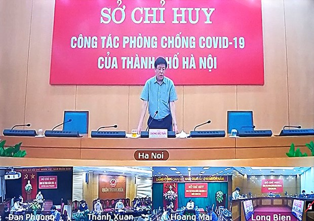 Ông Dương Đức Tuấn, Phó Chủ tịch UBND TP. Hà Nội họp với các đơn vị về công tác phòng, chống COVID-19