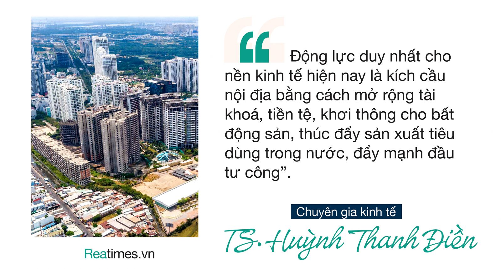 Vực dậy bất động sản, kinh tế phục hồi, TS Huỳnh Thanh Điền