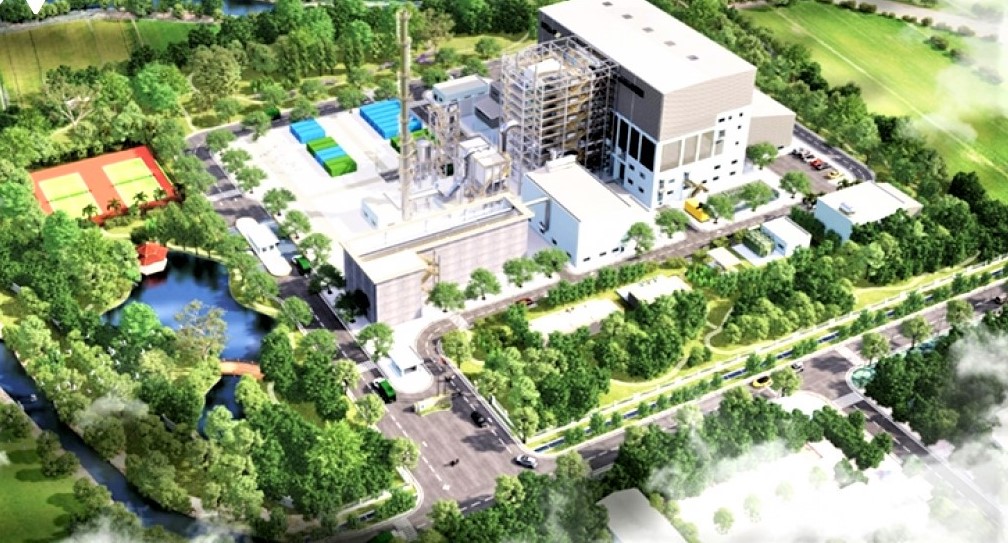 Phối cảnh dự án Nhà máy xử lý chất thải rắn công nghệ cao phát năng lượng tại xã Ngũ Thái, huyện Thuận Thành, tỉnh Bắc Ninh.