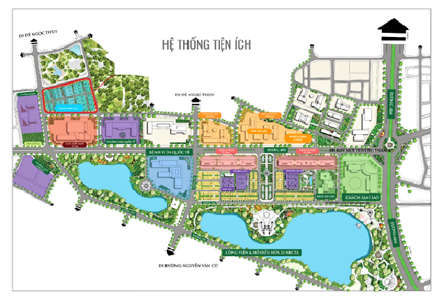 Khai Sơn City sở hữu không gian xanh cùng chuỗi tiện ích đắt giá, mang đến cuộc sống lý tưởng cho cư dân (ảnh Chủ đầu tư)