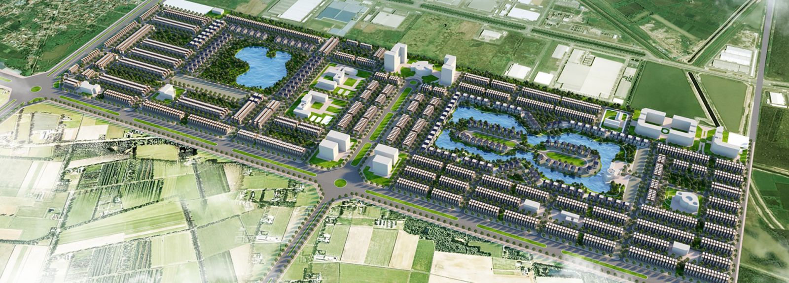 Phối cảnh dự án Khu đô thị V - Green City Phố Nối do Công ty Cổ phần Thăng Long làm chủ đầu tư.