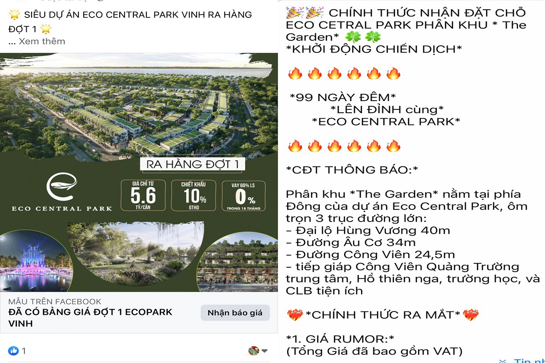 Sự thật về dự án có tên “Eco Central Park Vinh” ở Nghệ An