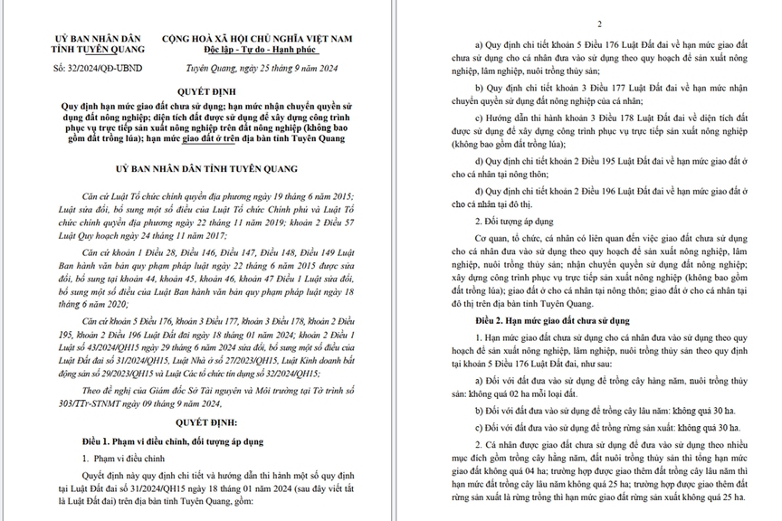 Tuyên Quang: Quy định chi tiết và hướng dẫn thi hành một số quy định tại Luật Đất đai trên địa bàn tỉnh- Ảnh 2.