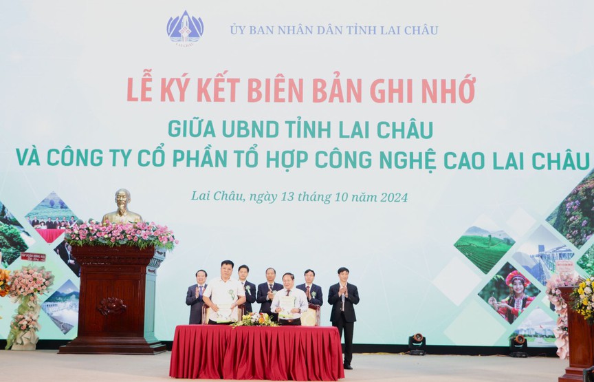 UBND tỉnh Lai Châu ký kết biên bản ghi nhớ hợp tác với 12 nhà đầu tư.