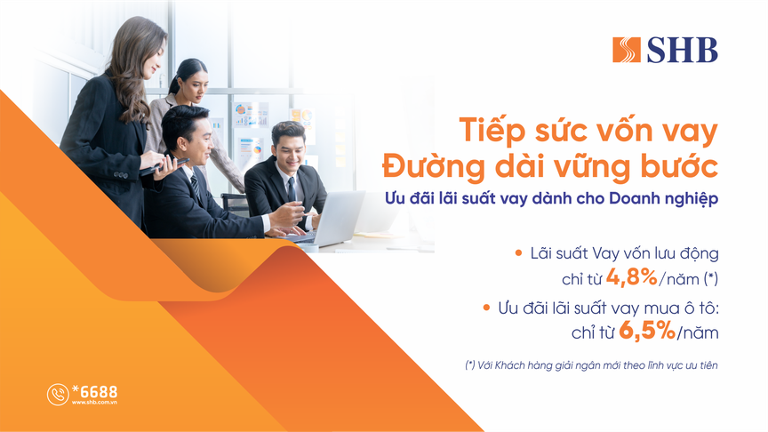 SHB mở rộng gói tín dụng "Tiếp sức vốn vay – Đường dài vững bước" lên 16.000 tỷ đồng, lãi suất từ 4,8%- Ảnh 1.