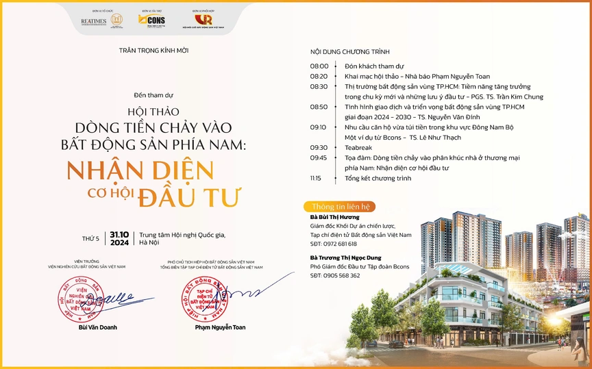 Sắp diễn ra Hội thảo “Dòng tiền chảy vào bất động sản phía Nam: Nhận diện cơ hội đầu tư”- Ảnh 3.