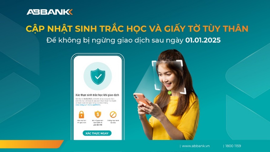 ABBANK thông báo áp dụng sinh trắc học cho toàn bộ giao dịch trực tuyến và giao dịch thẻ- Ảnh 1.