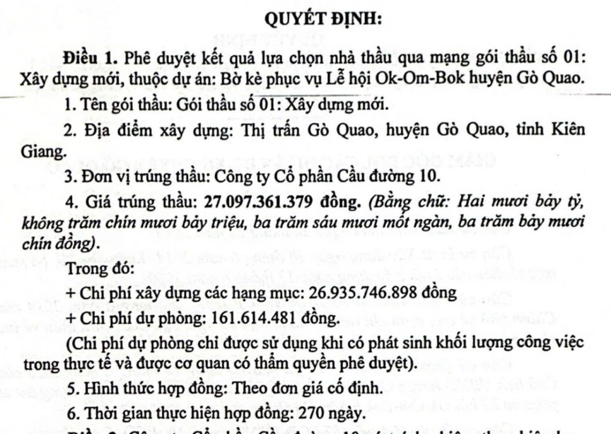 Công ty Cổ phần Cầu đường 10: Trúng thầu hàng nghìn tỷ đồng tại Kiên Giang, có tỷ lệ tiết kiệm ngân sách “cực thấp”- Ảnh 3.