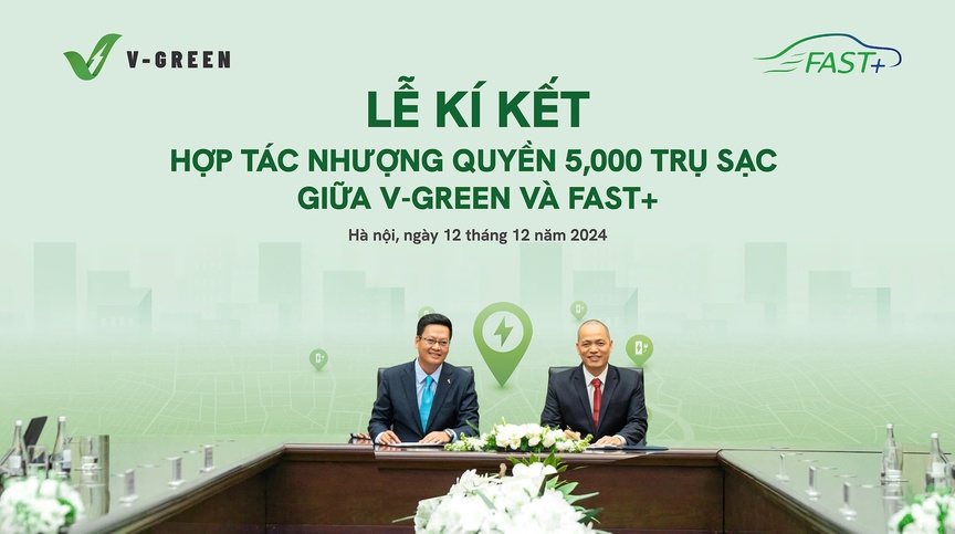 V-GREEN hợp tác Fast+ triển khai 5.000 trụ sạc đến hết năm 2025- Ảnh 1.