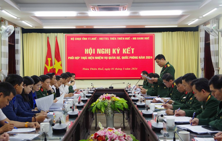 Thừa Thiên Huế: Bộ Chỉ huy Quân sự tỉnh ký kết với các đơn vị, phối hợp thực hiện nhiệm vụ quân sự, quốc phòng năm 2024- Ảnh 1.