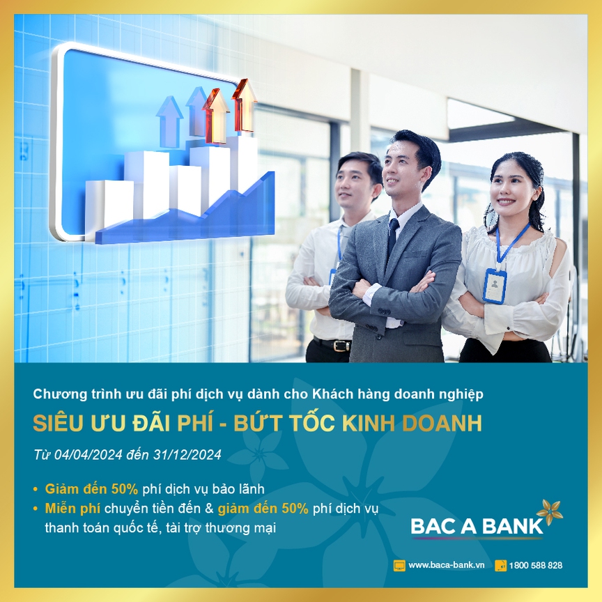 “Siêu ưu đãi phí” - BAC A BANK tiếp tục trợ lực giúp doanh nghiệp kinh doanh bứt tốc- Ảnh 1.