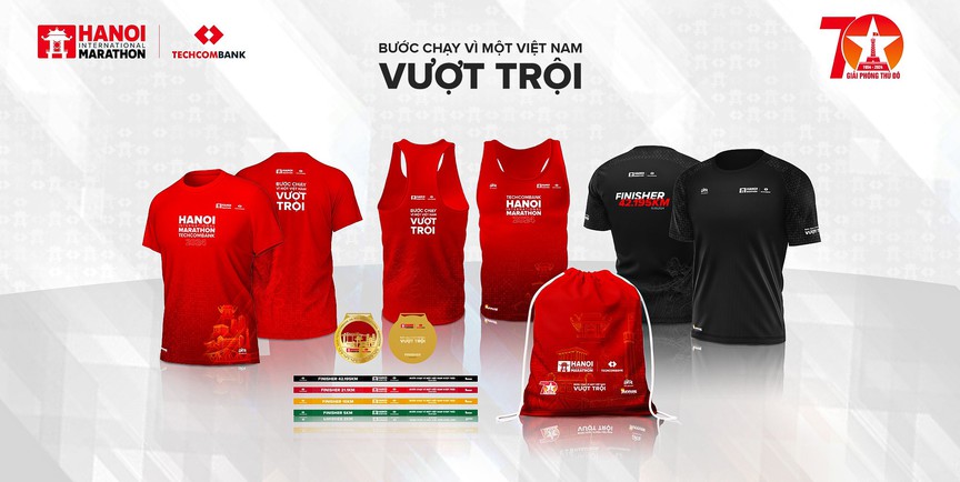 Giải Marathon Quốc tế Hà Nội Techcombank ra mắt bộ vật phẩm phiên bản đặc biệt kỷ niệm 70 năm Giải phóng Thủ đô- Ảnh 2.