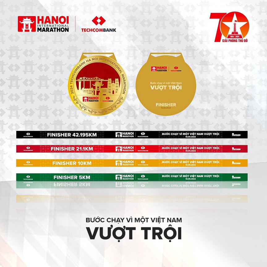 Giải Marathon Quốc tế Hà Nội Techcombank ra mắt bộ vật phẩm phiên bản đặc biệt kỷ niệm 70 năm Giải phóng Thủ đô- Ảnh 3.