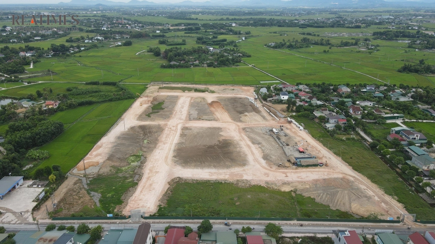 Hà Tĩnh: Công ty TNHH Đầu tư Bất động sản Núi Hồng đang gấp rút thi công Dự án Khu dân cư thôn 17 và 18 xã Thạch Tân- Ảnh 1.