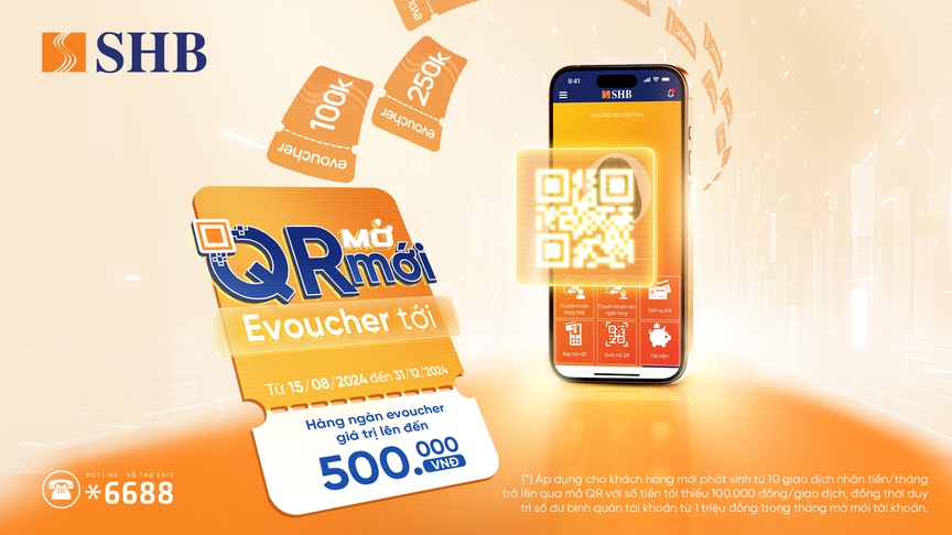 Nhận ngay E-voucher trị giá tới 500.000 VNĐ khi nhận tiền qua QRCode SHB- Ảnh 1.