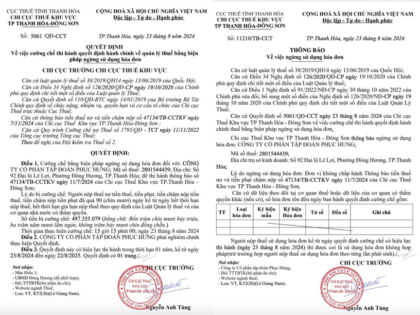 Thanh Hóa: Phục Hưng Corp vừa bị cưỡng chế thuế và "số phận" loạt pháp nhân liên quan ông Nguyễn Hữu Huy- Ảnh 1.