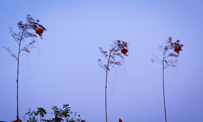 Photo Travel: Làng quê rực đỏ dựng nêu đón Tết- Ảnh 10.