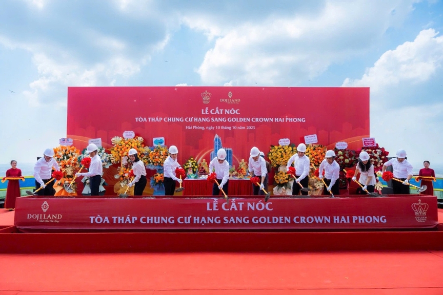 Golden Crown Hai Phong chính thức cất nóc, khẳng định vị thế biểu tượng phố Cảng- Ảnh 1.