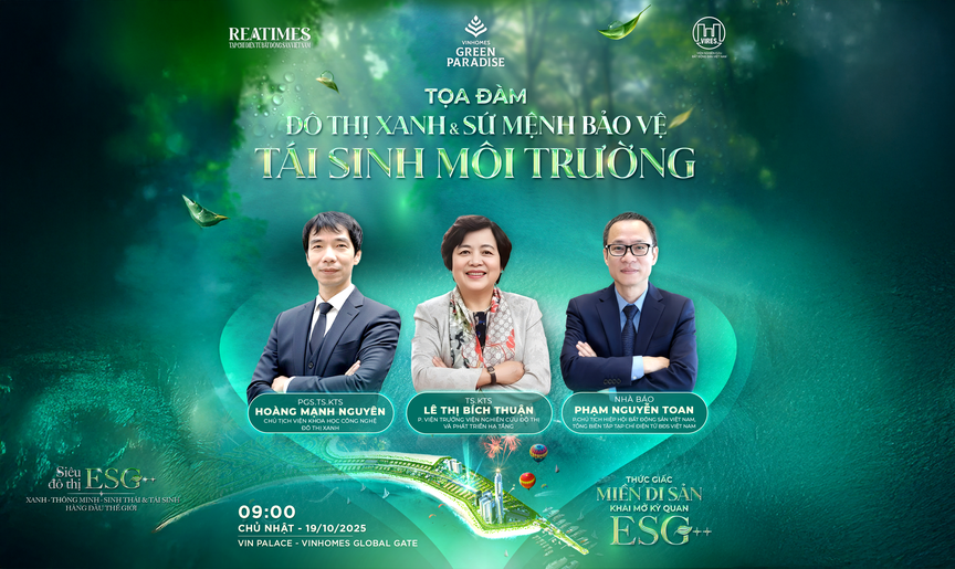Sáng 19/10 diễn ra Tọa đàm: “Đô thị xanh và sứ mệnh bảo vệ - tái sinh môi trường”- Ảnh 1. Sáng 19/10 diễn ra Tọa đàm: “Đô thị xanh và sứ mệnh bảo vệ - tái sinh môi trường”- Ảnh 1.