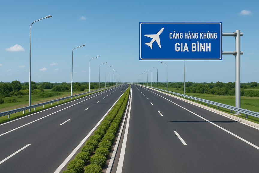 Tuyến đường kết nối sân bay Gia Bình đoạn qua tỉnh Bắc Ninh. Ảnh minh họa